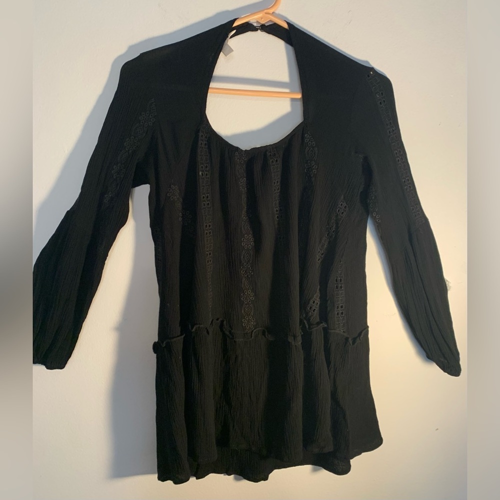 Alvina Black Blouse size XS Witchy Dark Coquette